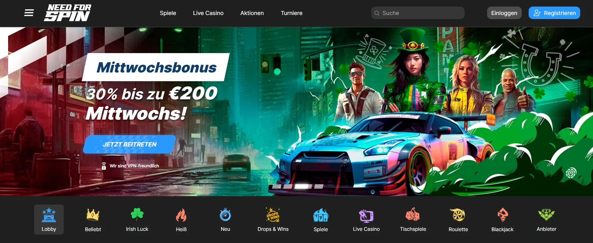 need for spin casino lobby