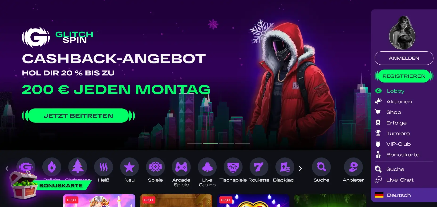 GlitchSpin Online Casino für Spieler aus Österreich GlitchSpin Casino Startseite