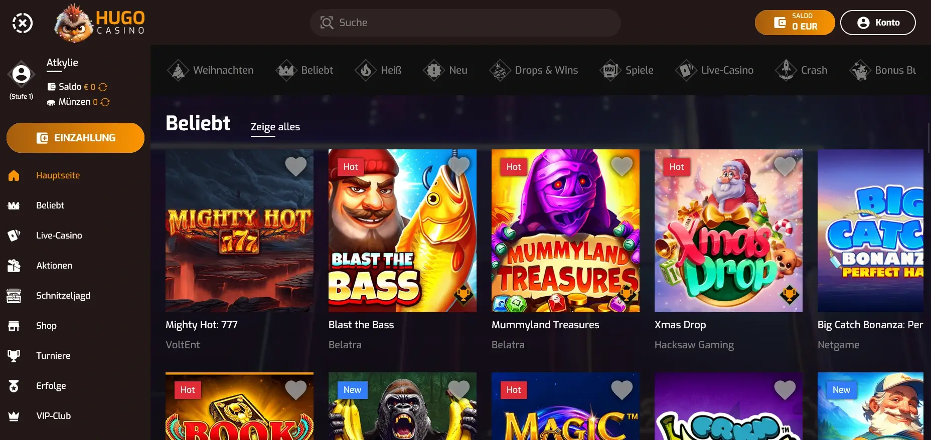 Hugo Casino Online Spiele für österreichische Spieler Hugo Casino Startseite