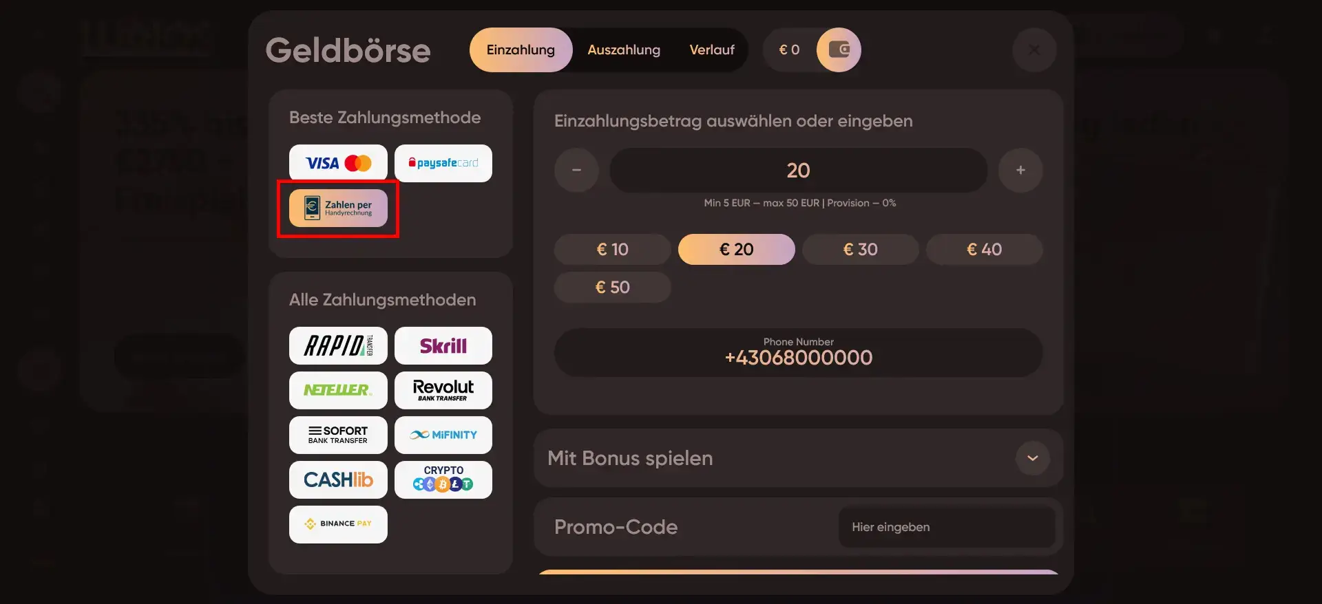 Ludios Casino erlaubt Einzahlungen per Handyrechnung Ludios Casino Zahlung per Handy